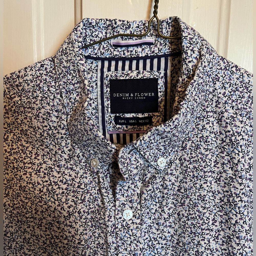 Denim & Flower short sleeve button down shirt